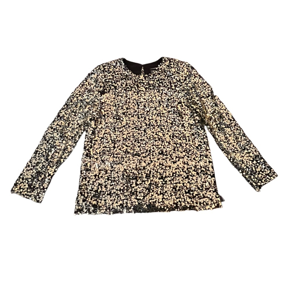 Rolo & Ale Long Sleeve Sequined Gold Blouse Size M